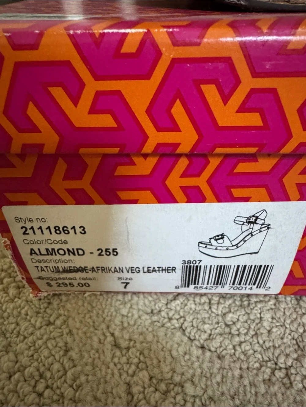 Tory Burch Tatum Wedges Size 7 Almond